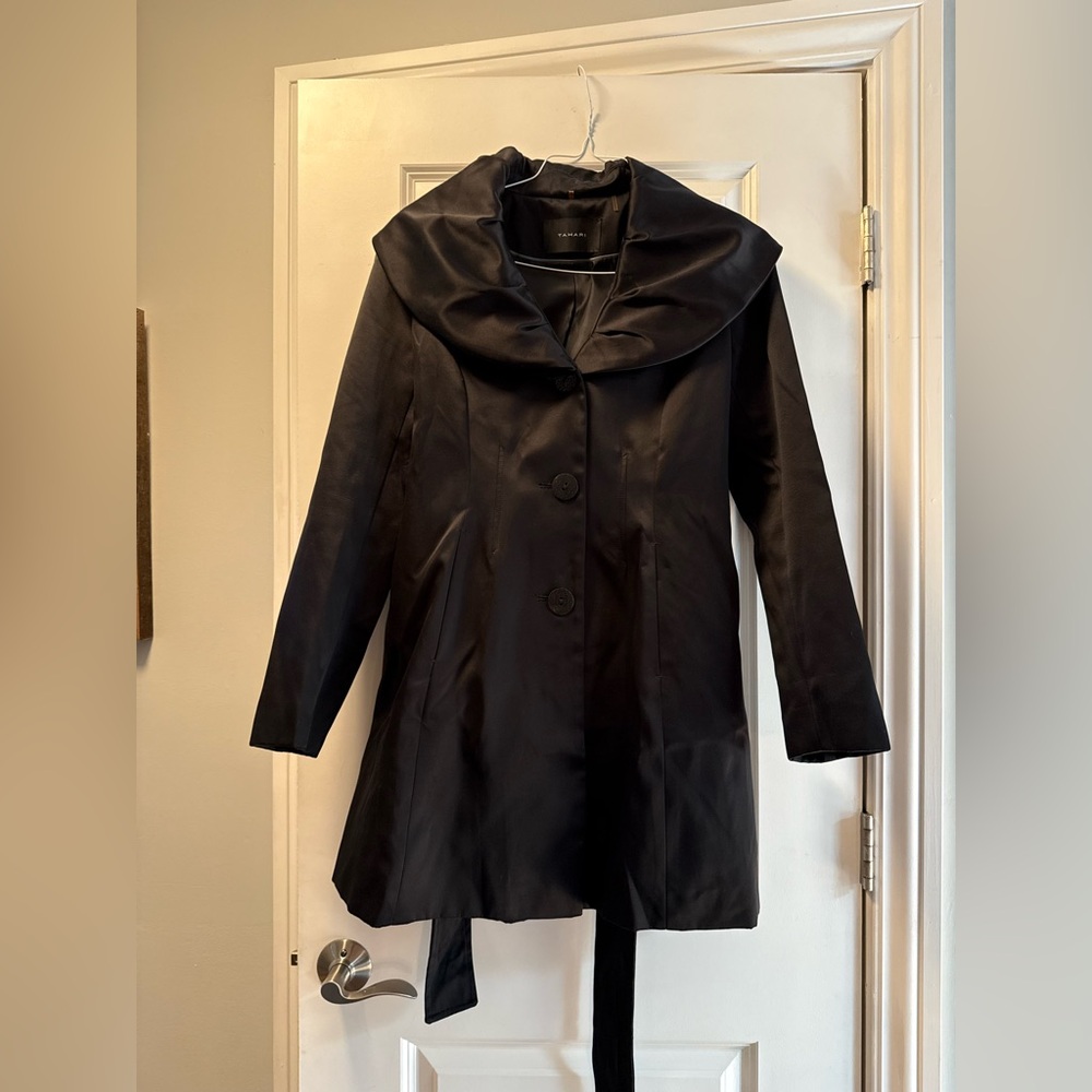Tahari Black Trench Coat